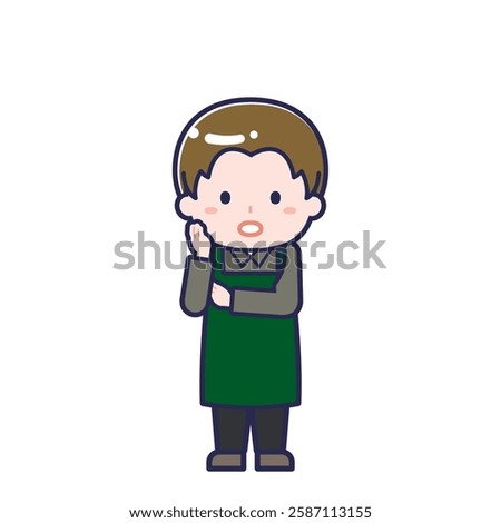 This is an illustration of a man's "cafe clerk".