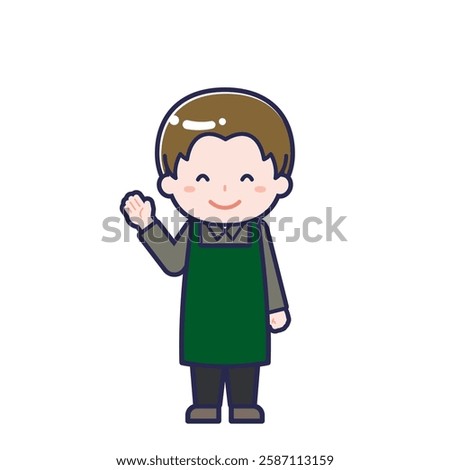This is an illustration of a man's "cafe clerk".