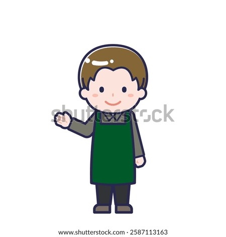 This is an illustration of a man's "cafe clerk".