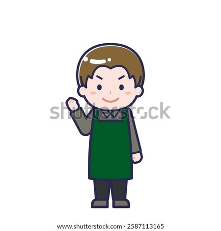 This is an illustration of a man's "cafe clerk".