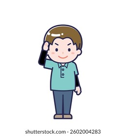 This is an illustration of a man's "child support worker".