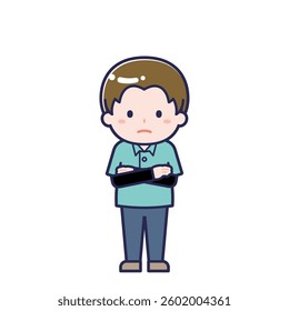 This is an illustration of a man's "child support worker".