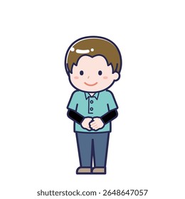 Esta é uma ilustração de um homem "Criança trabalhador de apoio".