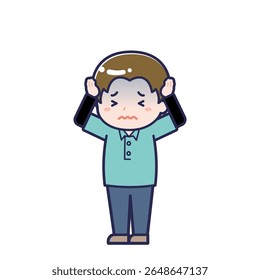 Dies ist eine Illustration eines Mannes "Child support worker".