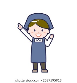 This is an illustration of a man's "Cleaning staff".