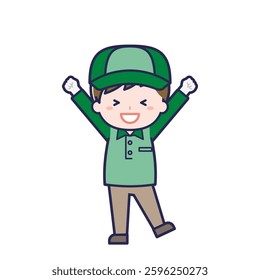This is an illustration of a man's "delivery person".