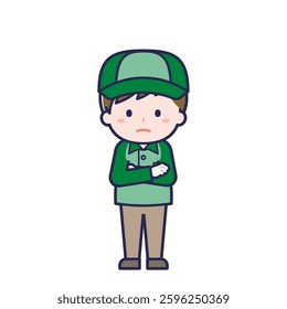 This is an illustration of a man's "delivery person".