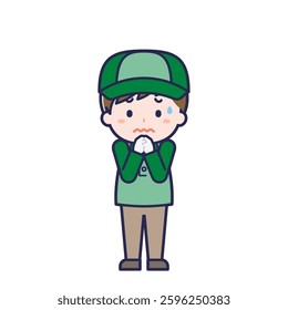 This is an illustration of a man's "delivery person".