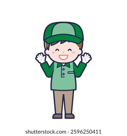 This is an illustration of a man's "delivery person".