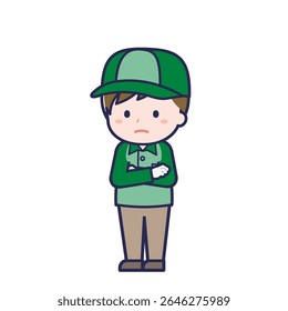 This is an illustration of a man's "Delivery Person".