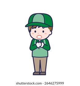 This is an illustration of a man's "Delivery Person".
