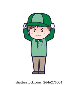 This is an illustration of a man's "Delivery Person".