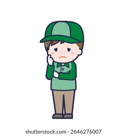 This is an illustration of a man's "Delivery Person".