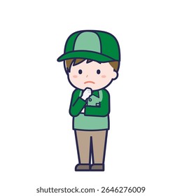 This is an illustration of a man's "Delivery Person".