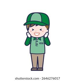 This is an illustration of a man's "Delivery Person".