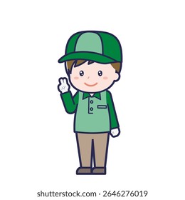 This is an illustration of a man's "Delivery Person".