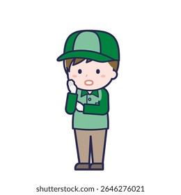 This is an illustration of a man's "Delivery Person".