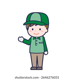 This is an illustration of a man's "Delivery Person".