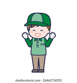 This is an illustration of a man's "Delivery Person".