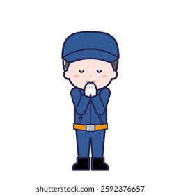 This is an illustration of a man's "fire brigade member".