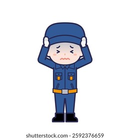 This is an illustration of a man's "fire brigade member".