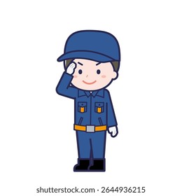 This is an illustration of a man's "Fire brigade member".