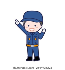 This is an illustration of a man's "Fire brigade member".
