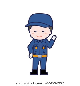 This is an illustration of a man's "Fire brigade member".