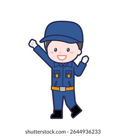 This is an illustration of a man's "Fire brigade member".