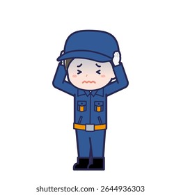 This is an illustration of a man's "Fire brigade member".