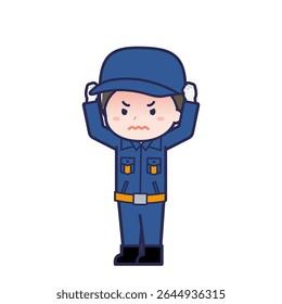 This is an illustration of a man's "Fire brigade member".