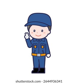 This is an illustration of a man's "Fire brigade member".