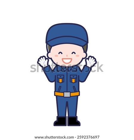 This is an illustration of a man's "fire brigade member".