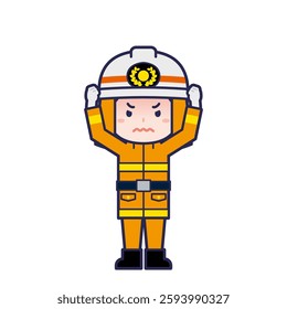 This is an illustration of a man's "firefighter".