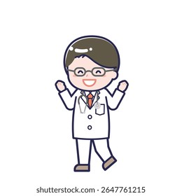 Esta es una ilustración del "médico de manga larga" de un hombre.