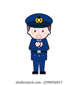 This is an illustration of a man's "police officer".