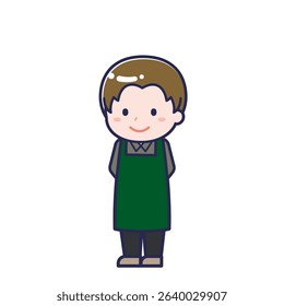 This is an illustration of a man's "Restaurant staff".