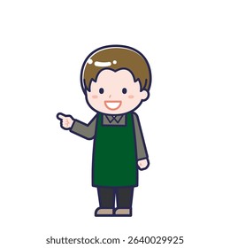 This is an illustration of a man's "Restaurant staff".