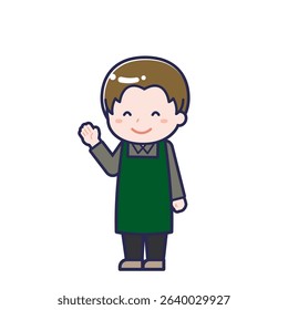 This is an illustration of a man's "Restaurant staff".