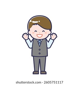 This is an illustration of a man's "salesperson".
