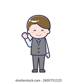 This is an illustration of a man's "salesperson".