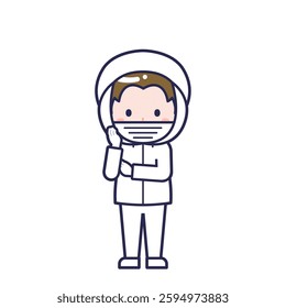 This is an illustration of a man's "sanitary clothes".