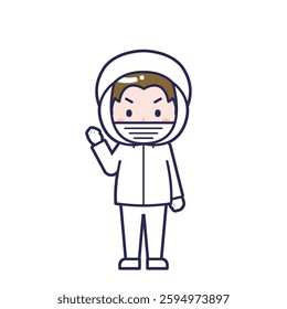 This is an illustration of a man's "sanitary clothes".
