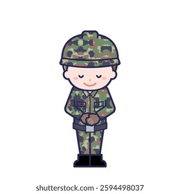This is an illustration of a man's "Self-Defense Forces".
