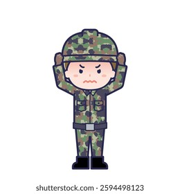 This is an illustration of a man's "Self-Defense Forces".