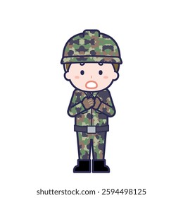 This is an illustration of a man's "Self-Defense Forces".