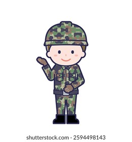This is an illustration of a man's "Self-Defense Forces".