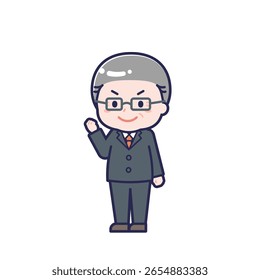 Esta es una ilustración del "trabajador de oficina senior" de un hombre.