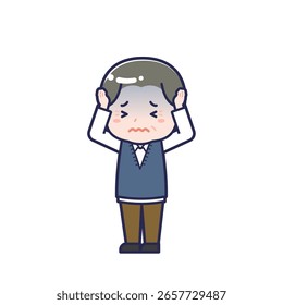 Esta es una ilustración de "Personas mayores vestidas de civil" de un hombre.