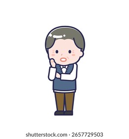 Esta es una ilustración de "Personas mayores vestidas de civil" de un hombre.